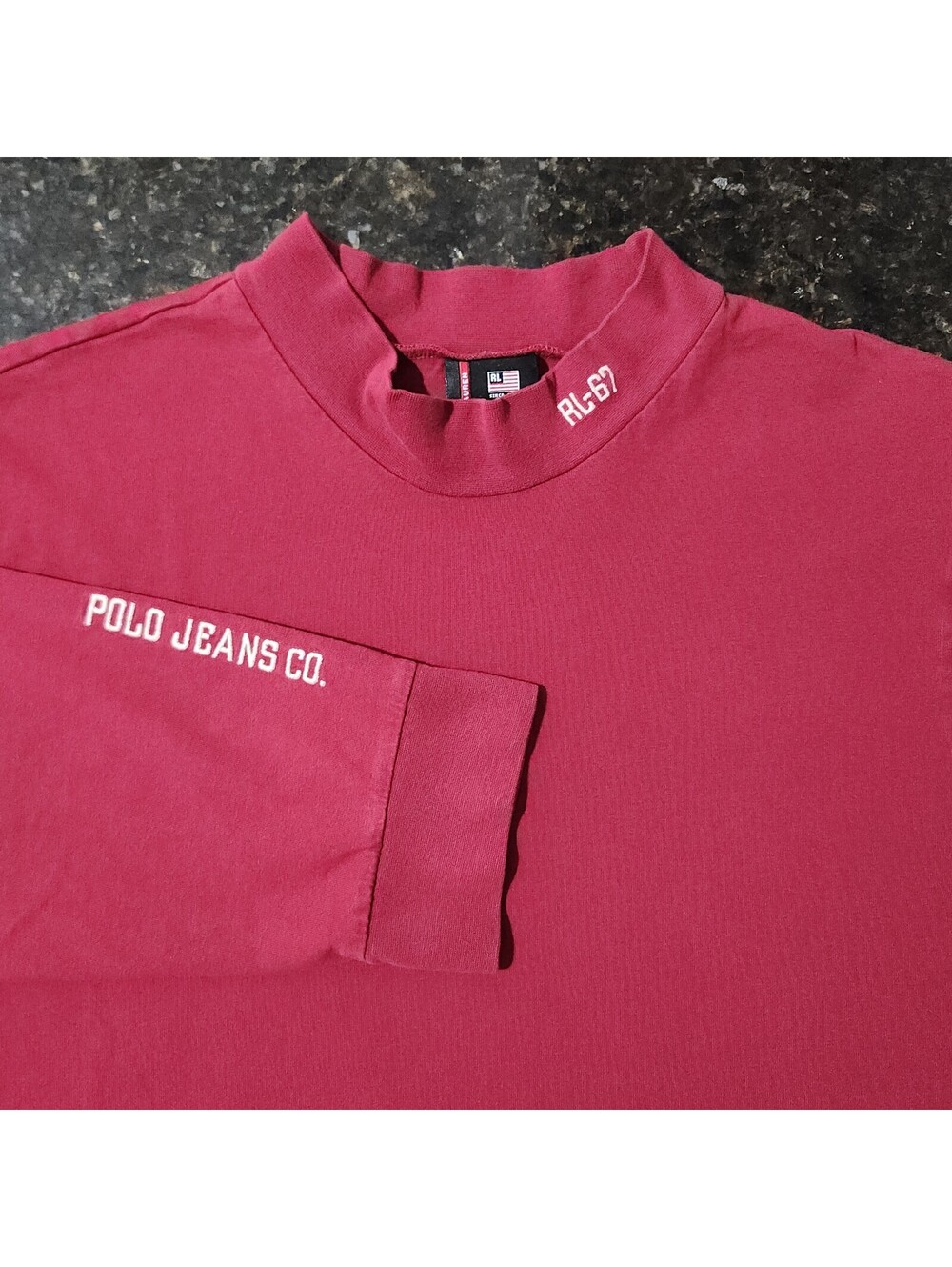 Vintage Ralph Lauren Polo Jeans Turtle Mock Neck Long Sleeve Sport USA Large